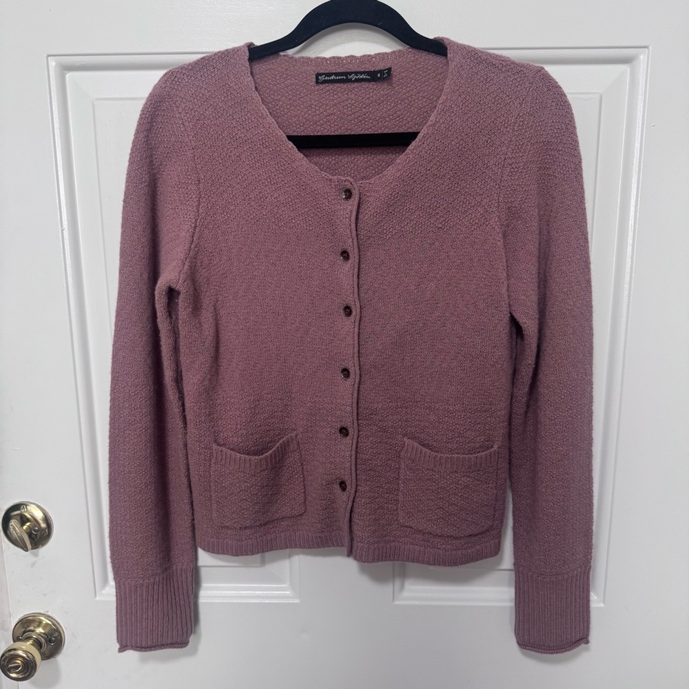 Gudrun Sjoden Wool Blend Sweater Cardigan Pink Size Small
